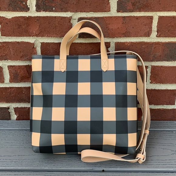 Madewell Handbags - Madewell Zip-Top Gingham Transport Crossbody Bag